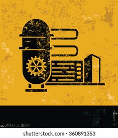 Industry design on yellow background,grunge vector