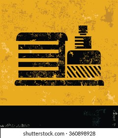 Industry design on yellow background,grunge vector