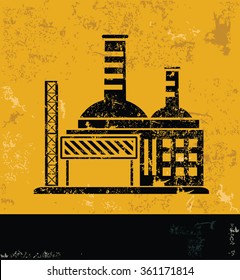 Industry design on yellow background,grunge vector