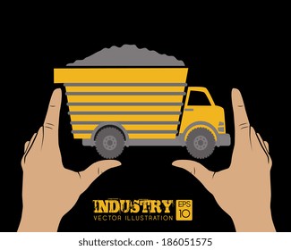 Industry design over black background, vector illustration