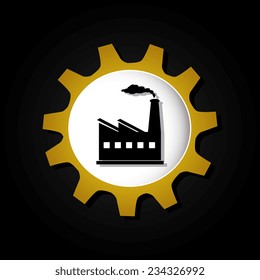 Industry design over black background, vector illustration