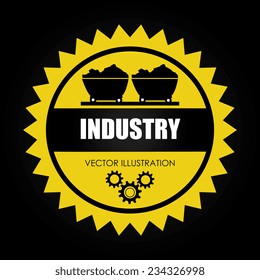 Industry design over black background, vector illustration