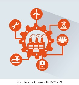 industry design over blue background, vector illustration