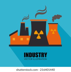 Industry design over blue background, vector illustration
