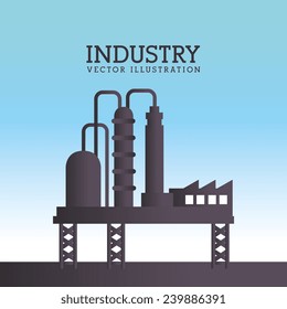 Industry design over blue background, vector illustration.