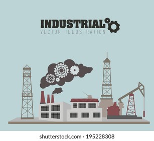 Industry design over blue background,vector illustration