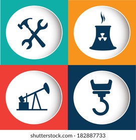 Industry design over colors  background, vector illustration