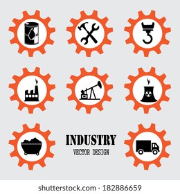 Industry design over gray background, vector illustration