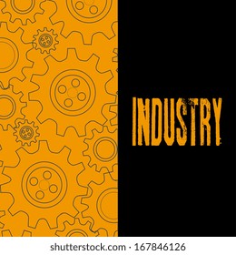 industry design over orange background vector illustration 