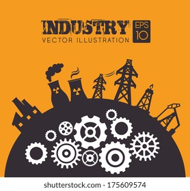 industry design over  orange  background vector illustration 