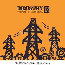 Industry design over orange background, vector illustration
