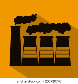 Industry design over orange background, vector illustration