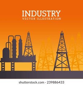 Industry design over orange background, vector illustration.