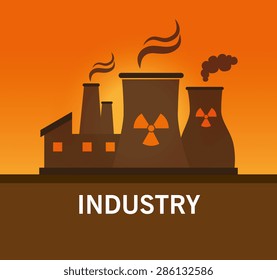 Industry design over orange background, vector illustration.