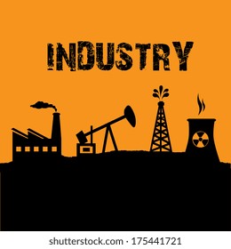 industry design over   sunset background vector illustration 
