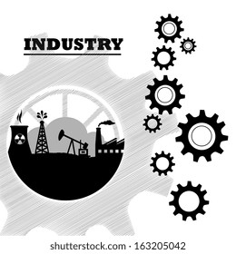 industry design over white background vector illustration 