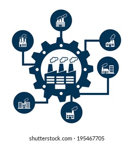 Industry design over white background, vector illustration