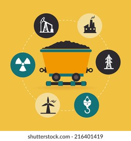 Industry design over yellow background, vector illustration