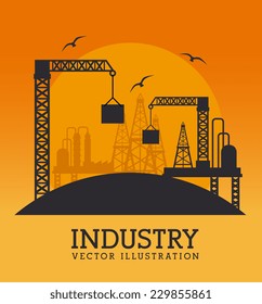 Industry design over yellow background, vector illustration