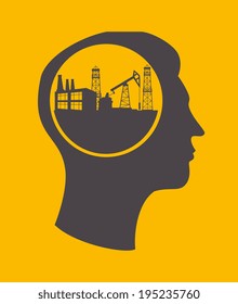 Industry design over yellow background,vector illustration