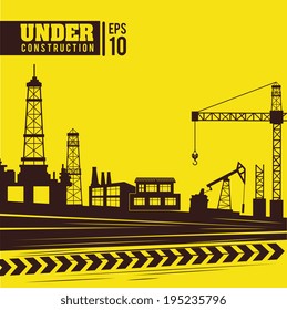 Design da indústria sobre fundo amarelo, ilustração vetorial