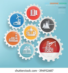 Industry design,gear info graphic on clean background,vector