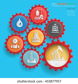 Industry design,gear info graphic on clean background,vector