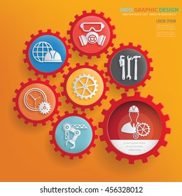 
Industry design,gear info graphic on clean background,vector