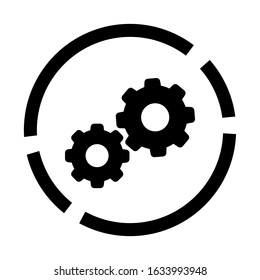 Industry Diagram vector icon. Style is bicolor flat symbol, black and white colors, rounded angles, gray background.