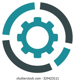 Industry Diagram vector icon. Style is bicolor flat symbol, soft blue colors, rounded angles, white background.