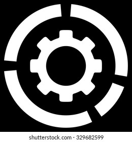 Industry Diagram vector icon. Style is flat symbol, white color, rounded angles, black background.