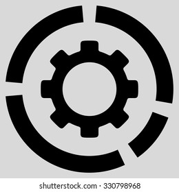 Industry Diagram vector icon. Style is flat symbol, black color, rounded angles, light gray background.