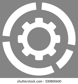Industry Diagram vector icon. Style is flat symbol, white color, rounded angles, gray background.