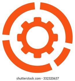 Industry Diagram vector icon. Style is flat symbol, orange color, rounded angles, white background.