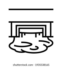 industry drainage system line icon vector. industry drainage system sign. isolated contour symbol black illustration