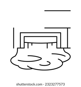 vector de icono de la línea del sistema de drenaje del sector. señal del sistema de drenaje de la industria. símbolo de contorno aislado ilustración negra