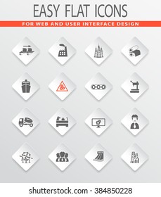 industry easy flat web icons for user interface design