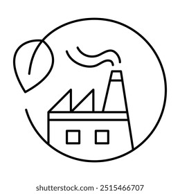 Industry Editable Line Icons. Green Technology, Net Zero, Carbon Neutral and Environmental Sustainability Concept in Minimal Style. Thin Outline Icons Collection