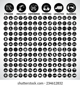 industry, energy icons set, business management, finance and logistics icons