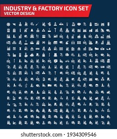 Industry and energy vector icon set