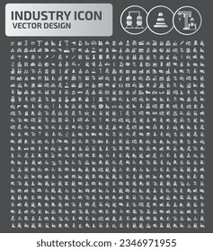 Conjunto de iconos de vectores de energía y industria