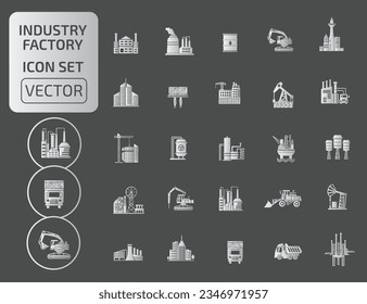 Industry And Energy Vector Icon Set