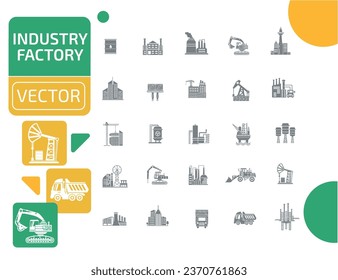Industry And Energy Vector Icon Set