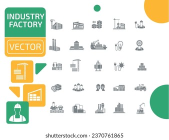 Industry And Energy Vector Icon Set