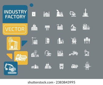 Industry And Energy Vector Icon Set