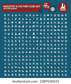 Conjunto de iconos de vectores de energía y industria