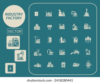 Industry And Energy Vector Icon Set
