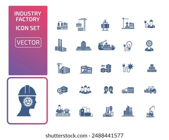 Conjunto De Iconos Del Vector De Industria Y Energía
