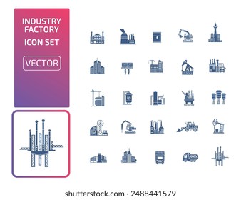 Industry And Energy Vector Icon Set