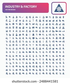 Conjunto De Iconos Del Vector De Industria Y Energía